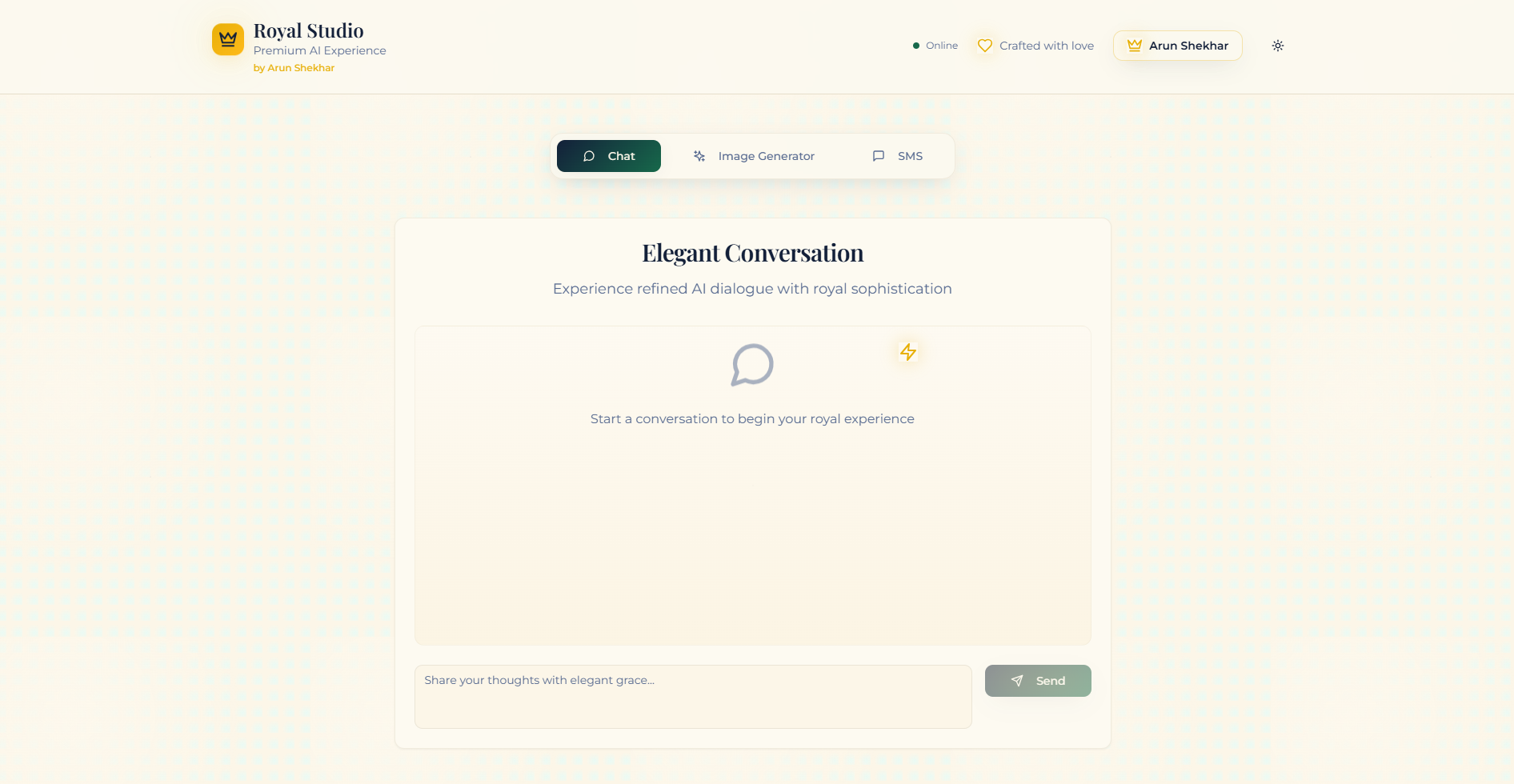 Screenshot of Royal Studio project
